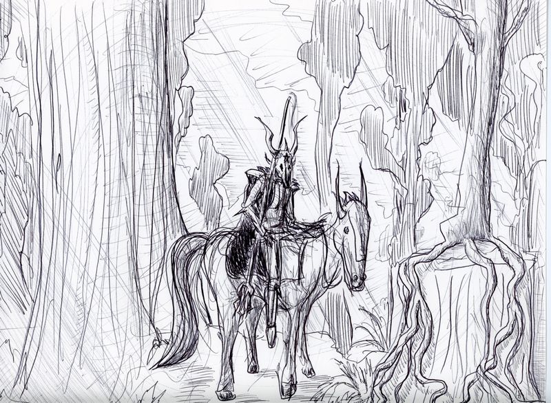 Pen and ink illustration of Allocer.