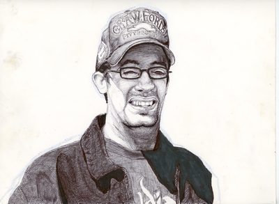 A pen and ink portrait of Dave.